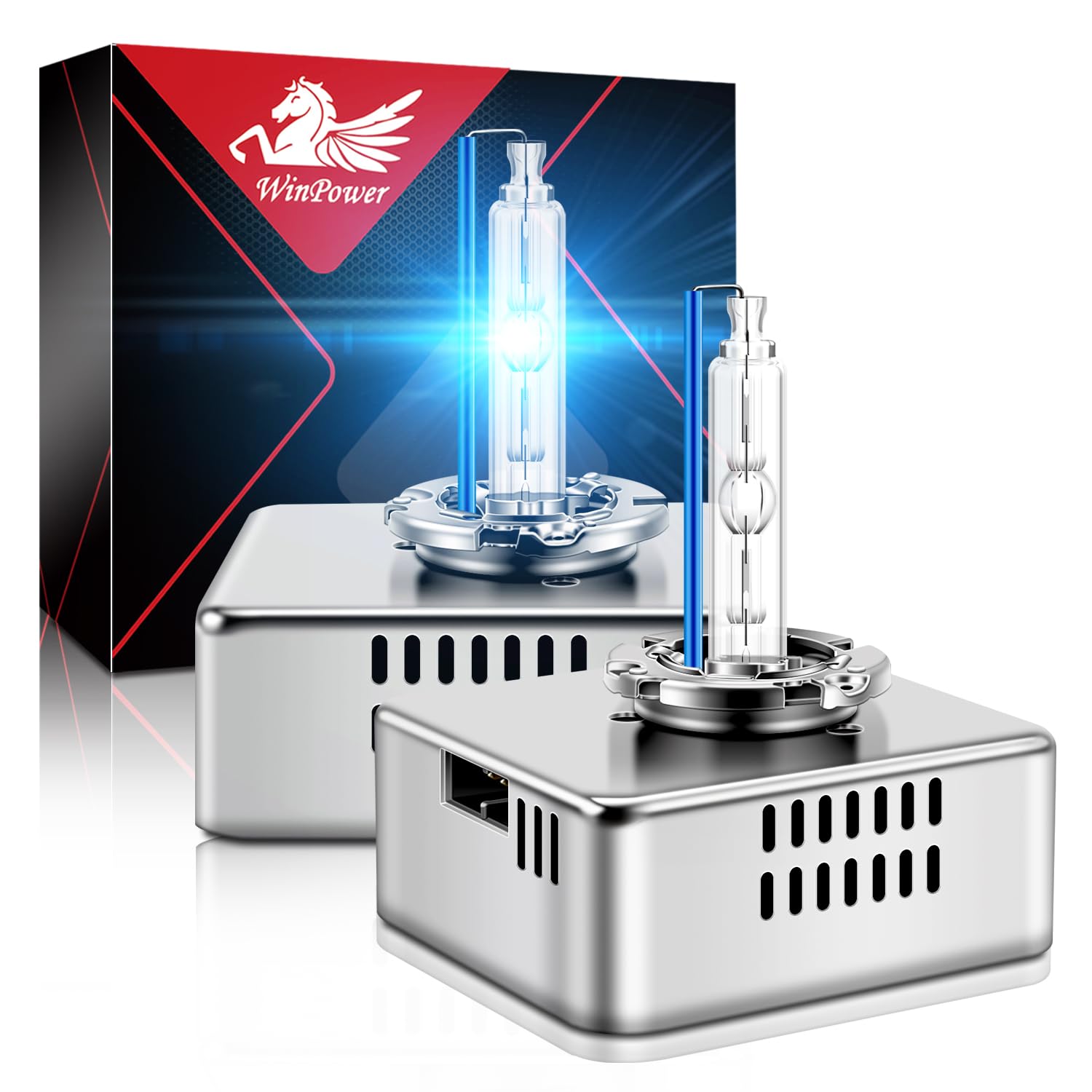 WinPower D5S Xenón Bombilla 35W 8000K HID Auto Lámpara Faro Delantero Azul Base Metálica X-Treme Vision 12 V Kit de Conversión HID, 2 Piezas