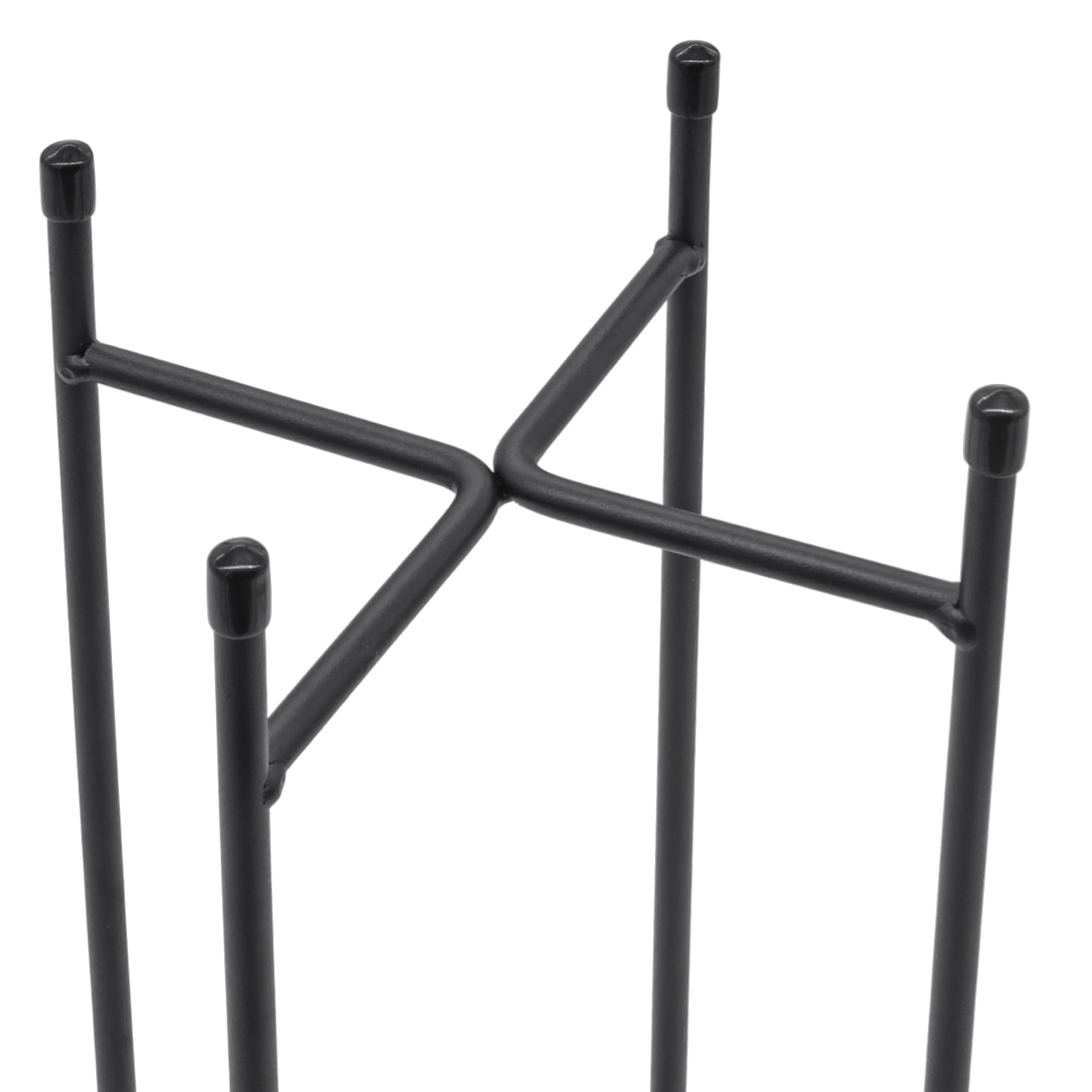 Metalen bloempotstandaard in zwart set van 2 - hoekige standaard met zwarte, ronde pot - 35 en 50 cm - bloempothouder met pot - plantenstandaard vierkant Metalen bloempotstandaard in zwart set van 2 - hoekige standaard met zwarte, ronde pot - 35 en 50 cm - bloempothouder met pot - plantenstandaard vierkant