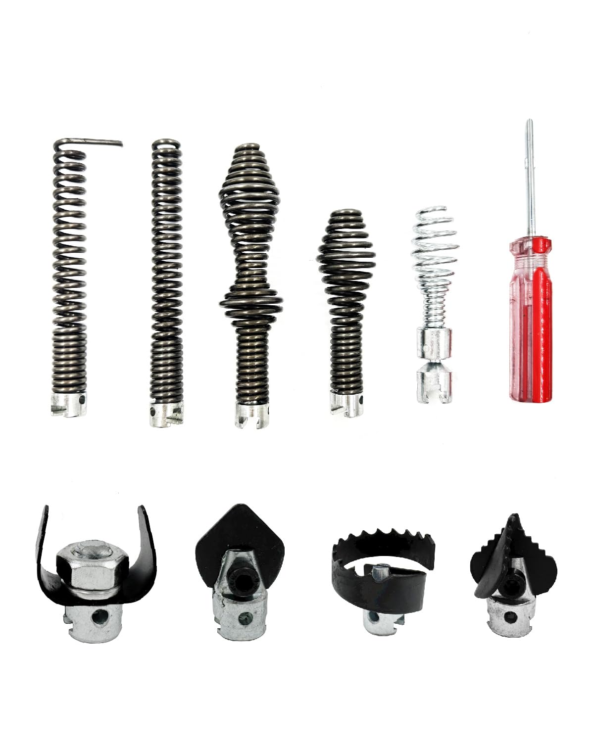 10 accesorios de taladro de drenaje de serpiente, kit de cortador de barrena de drenaje, apto para máquina de limpieza de drenaje RIDGID K-400, C-4, C-6, C-7, C-8 y C-9, para cabezales de cable
