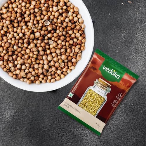 Image of Amazon Brand - Vedaka Coriander | Whole | 100 G | Dhania
