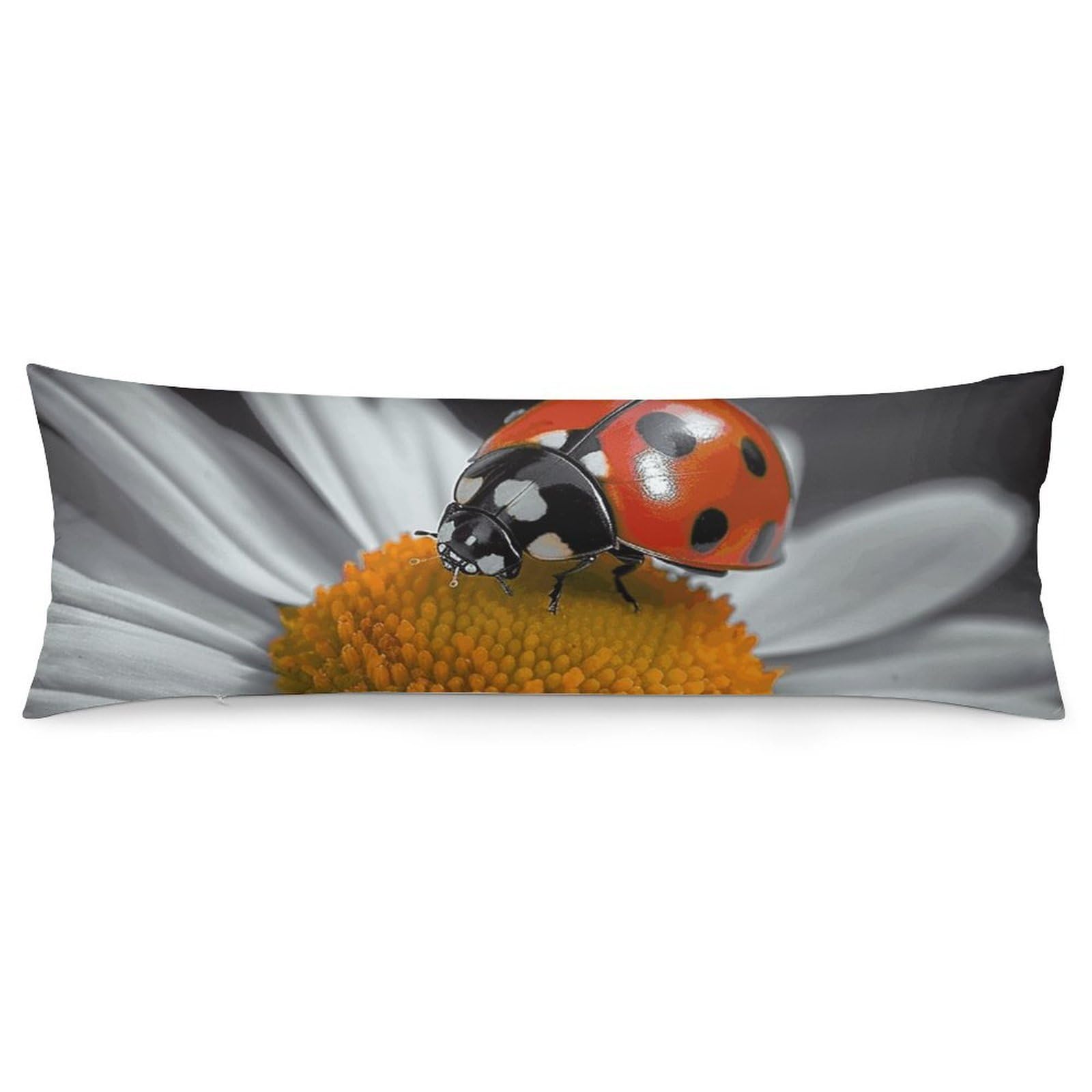 2 Pack Pillow Cases for Hair and Skin, Soft Breathable Pillow Case Covers with Hidden Zipper, Ladybug Daisy Pillowcase 20"x54" Pillow Covers for Sleeping Gift
