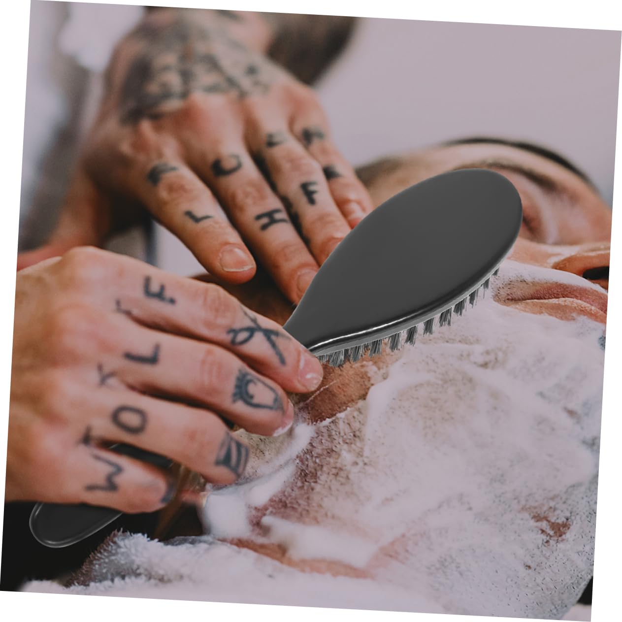 PLAFOPE Men's Beard Shaping Tool Barber Hair Brush Soft Bristles Grooming Brush