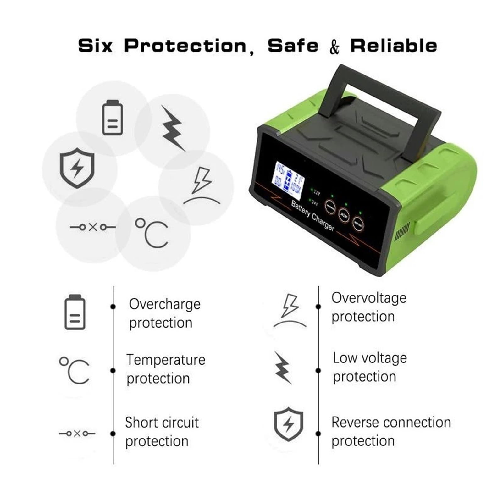 Cargador De Batería De Coche De 400W, Cargador De Batería Inteligente De Alta Potencia, Reparación De Pulso Inteligente, Coche, Camión, Barco, Motocicleta