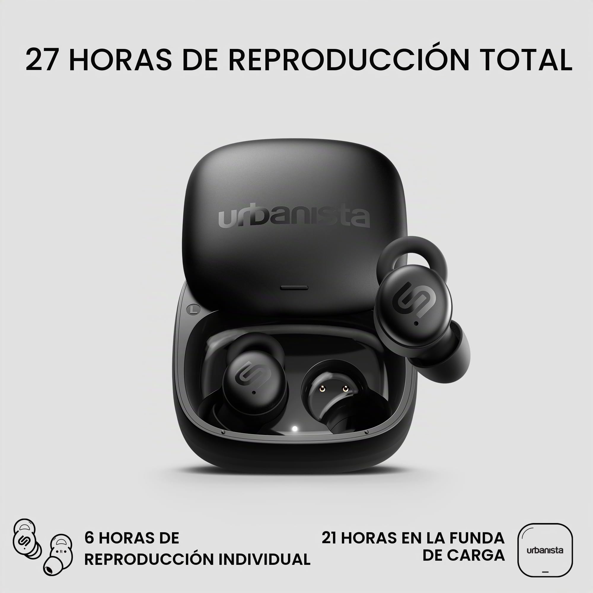 Urbanista Auriculares Inalámbricos Porto Midnight, Talla Única, Negros Medianoche
