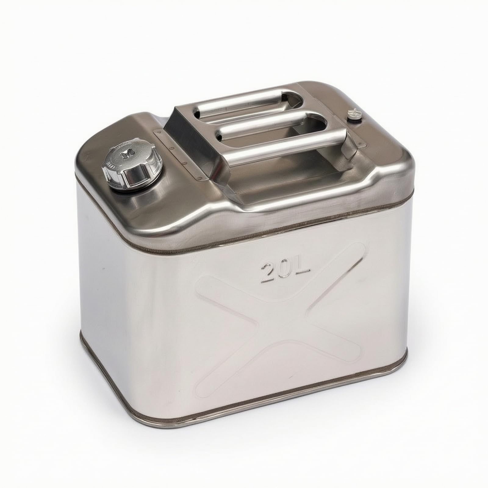 Tanque Inflamable con Asa Anticorivo Bidón Acero Inoxidable Metálico Lata para Conductores, 20L