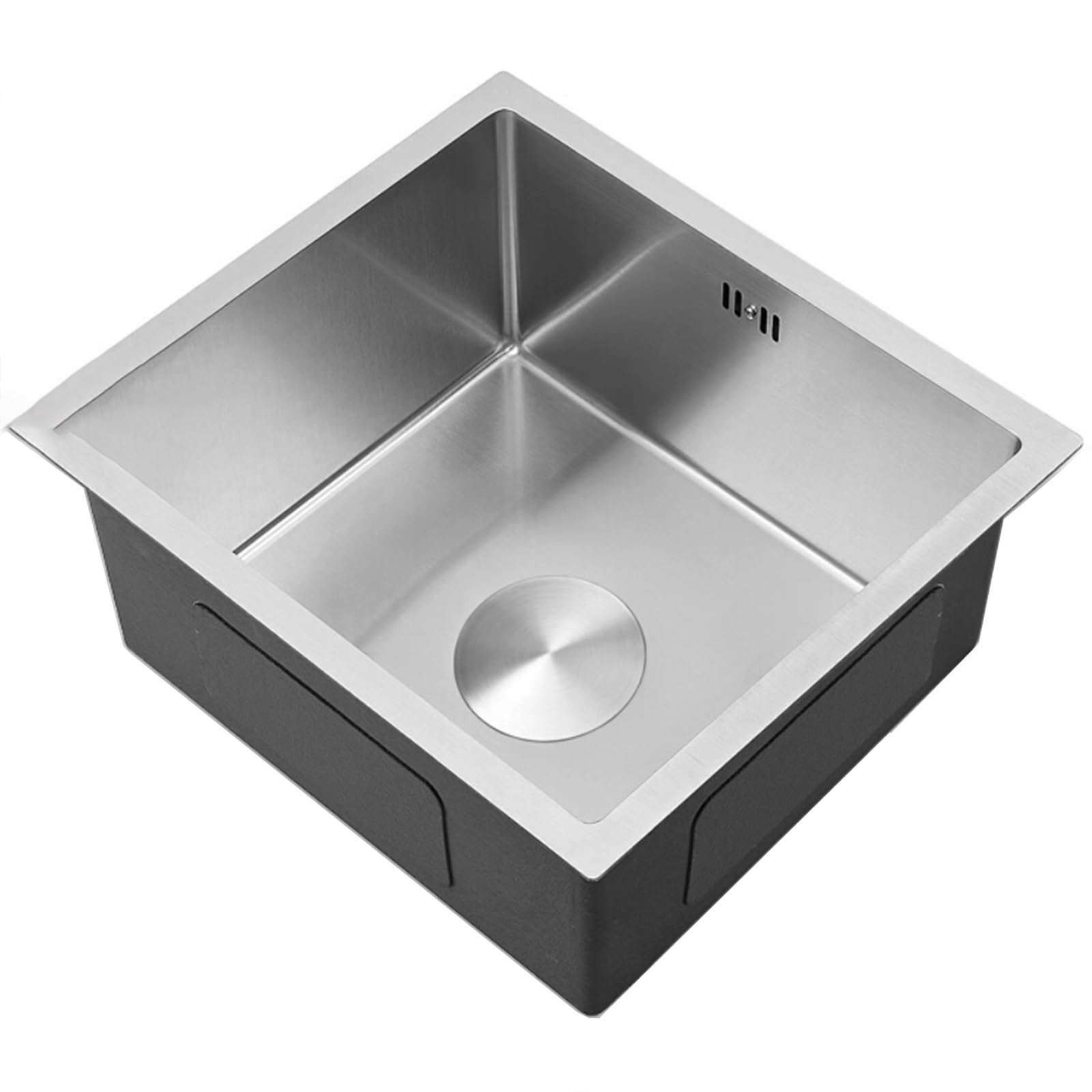 CZYWKDDPP Silver Stainless Steel Mini – Single Bowl Built-in Narrow Edge for Restaurant Bar Studio Compact Vegetable Washing Basin with Drain Pipe(68 * 43 21cm)