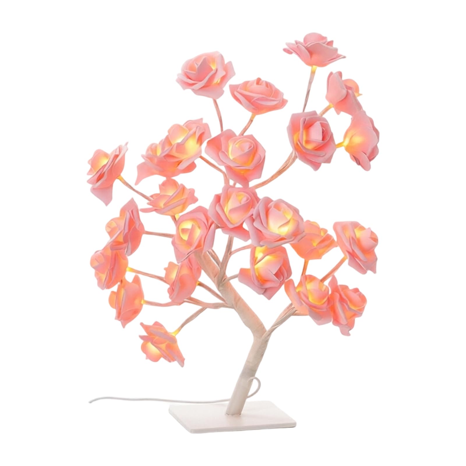 Apglsxy B Glow Rose Night Light Us Powered Artificial Flower Lamp For Edroom Edside Table Decor Shelf Tabletop Display Flower Tree Lamp Nightstand Floral Light Soft Glow Room Accent