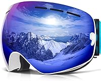 Vista 12 de COPOZZ - Gafas de esquí, gafas de snowboard OTG G1 para hombres, mujeres y jóvenes, lentes intercambiables de doble capa con protección UV antiniebla