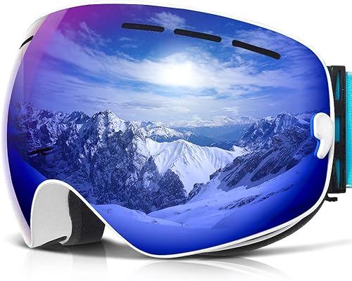 COPOZZ - Lentes de esquí y snowboard, diseño sobre el cristal, polarizado, antiempañamiento, con protección UV