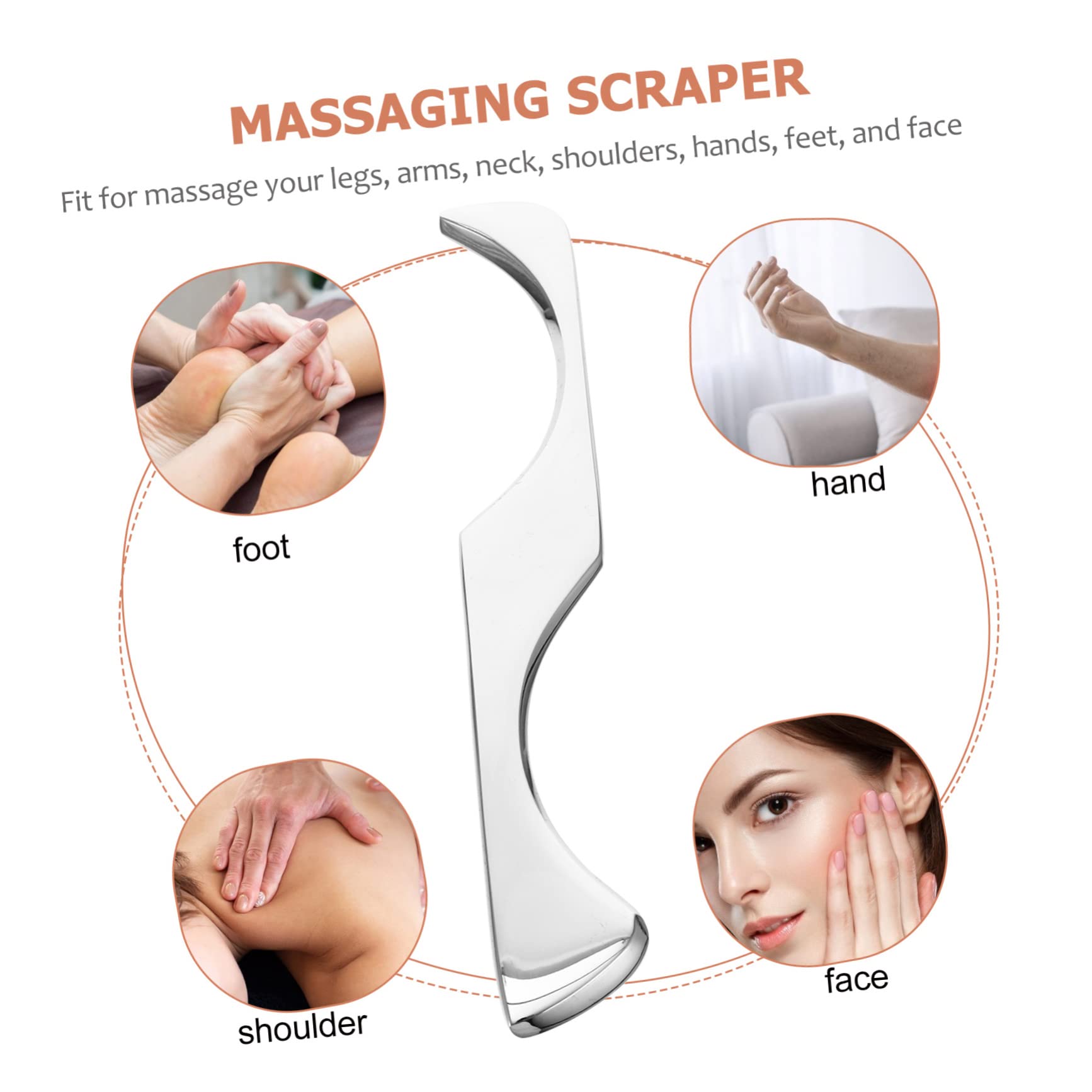 FOMIYES 3stücke Stainless Steel Faszienmassage-schaber Für Körper Rücken Beine Und Nacken Ergonomisches Massagewerkzeug Muskelentspannung Und Schmerzlinderung Geeignet Für Therapeuten