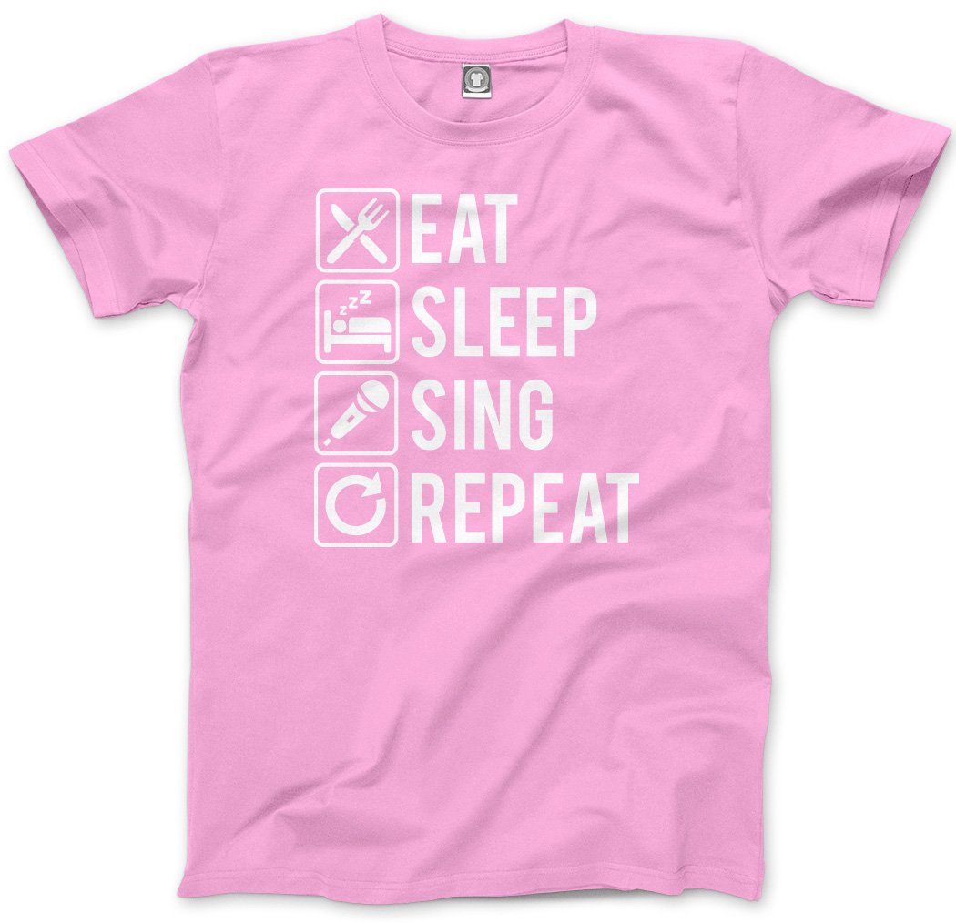 Hotscamp Pink Eat Sleep Sing Repeat Kids T-Shirt - Size 9-11 Years