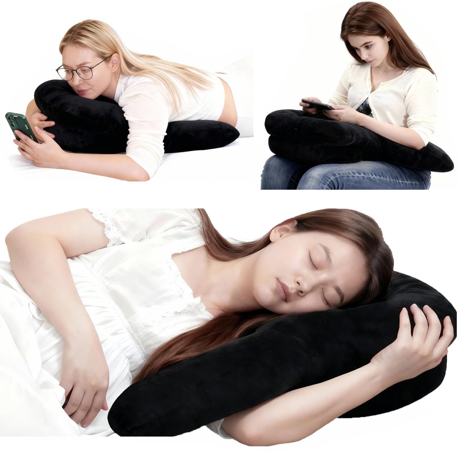 Side Sleeper Pillows for Adults with Arm Ear Hole Arm Pillow for Neck Rotator Cuff Shoulder Pain Relief