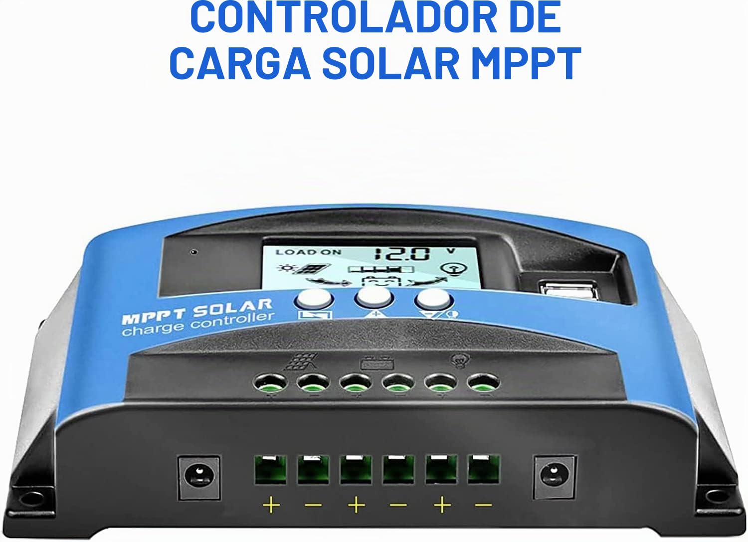 MPPT 100A Controlador de Carga Solar 12V 24V Automático, MPPT 100A Regulador de Carga Solar con LCD Pantalla 2 puertos USB, Apto muchos plomo ácido y litio Baterías