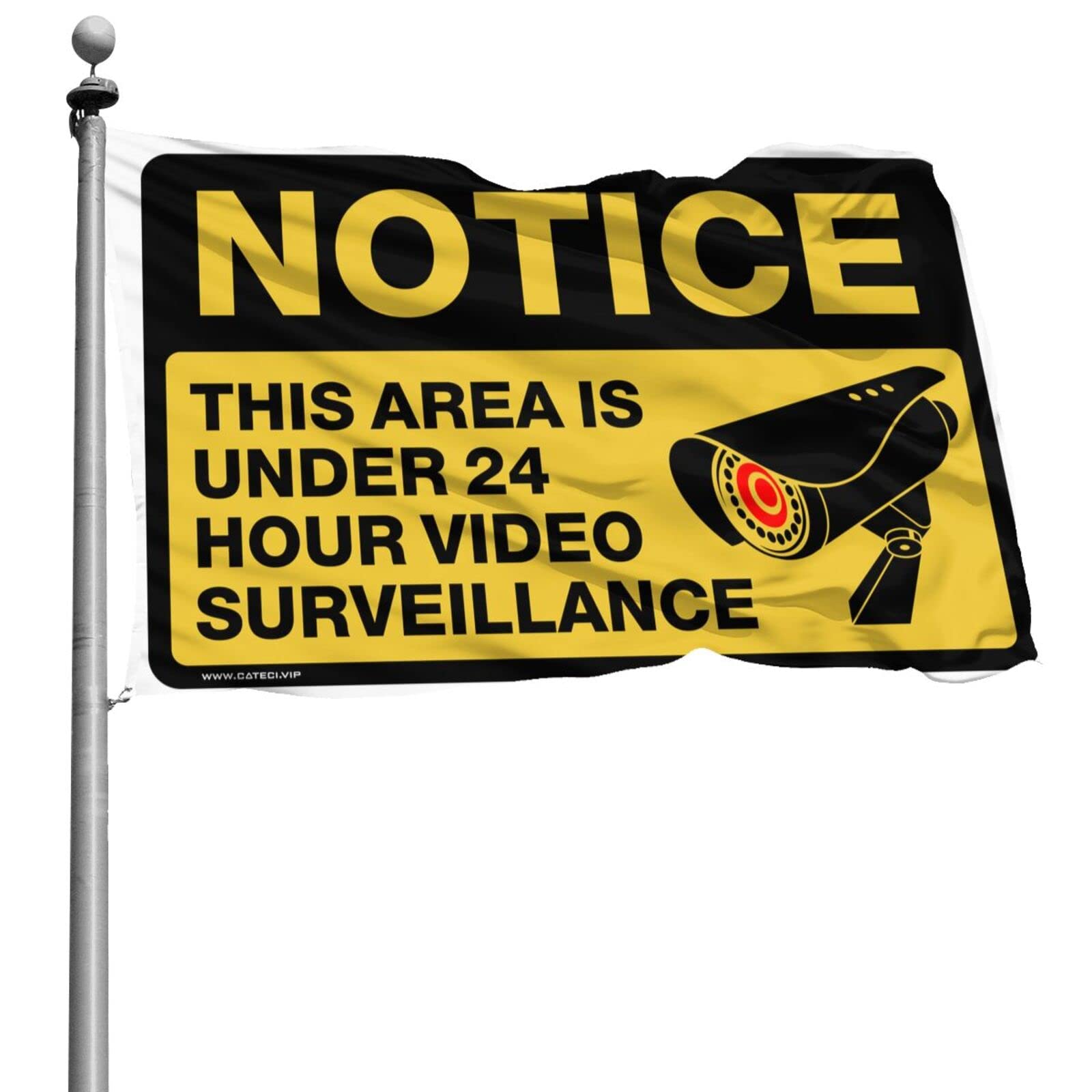 Drapeau de surveillance vidéo pour chambre d'étudiant 152 x 244 cm