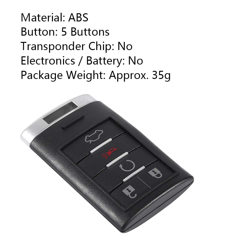 Sostituzione 2 Pulsante Keyless Entry Remote Key Fob, Smart Key Shell Case Blade Chiavi dell'auto