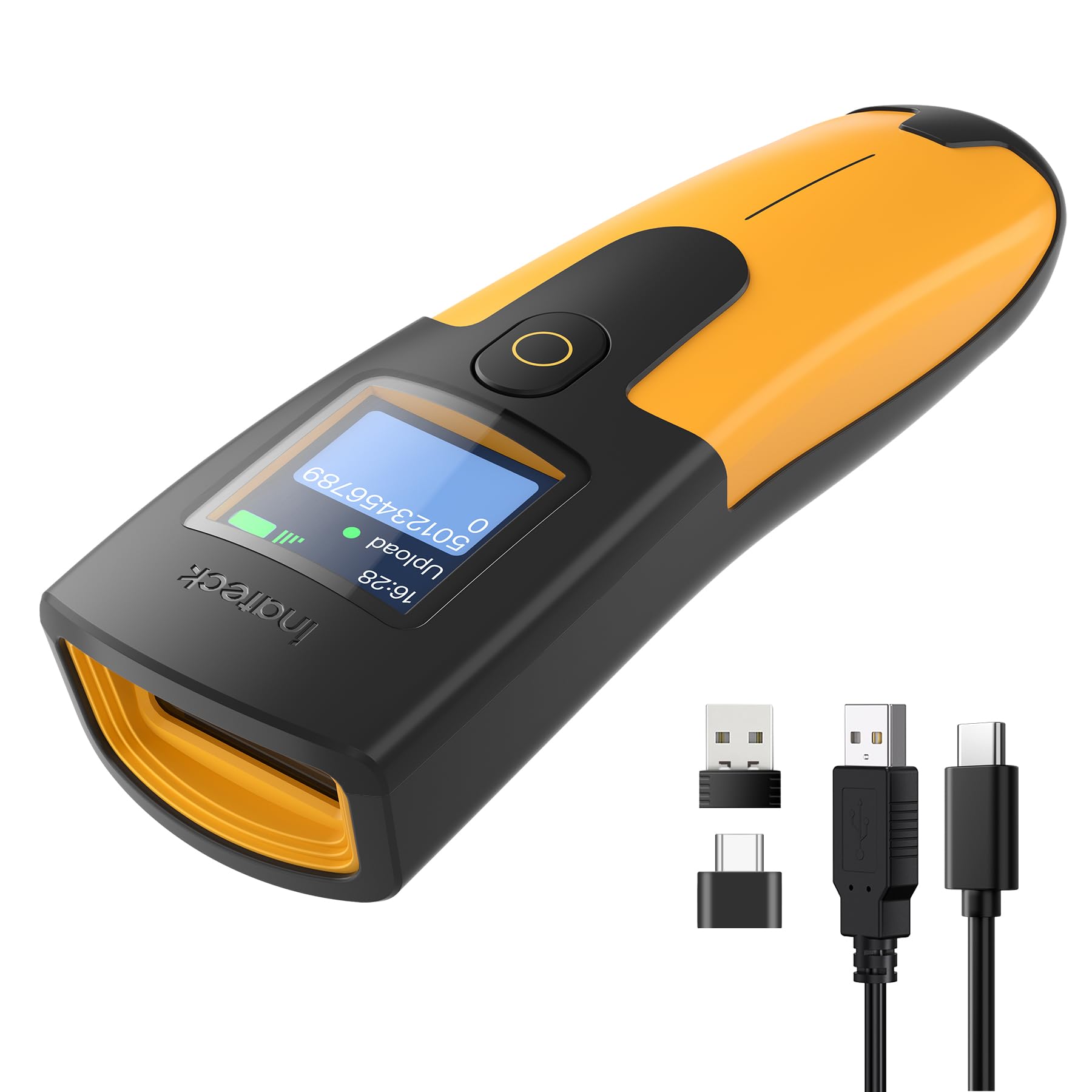 Inateck 1D Wireless Barcode Scanner with Display, Bluetooth Bar Code Scanner, Handheld Barcode Reader, 1 Charge 3 Months, with APP and SDK, Nano 230D