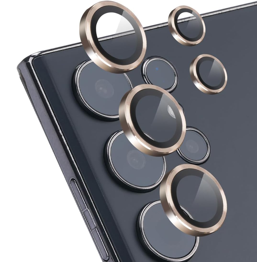 Samsung Galaxy S24 Ultra 5G Camera Lens Protector, Scratch-Resistant Thin Tempered Glass with Aluminum Edging, Case Friendly, 1 Set (Samsung Galaxy S24 Ultra 5G, Gold) (B0CWR9LL7K) Amazon Price History, Amazon Price Tracker