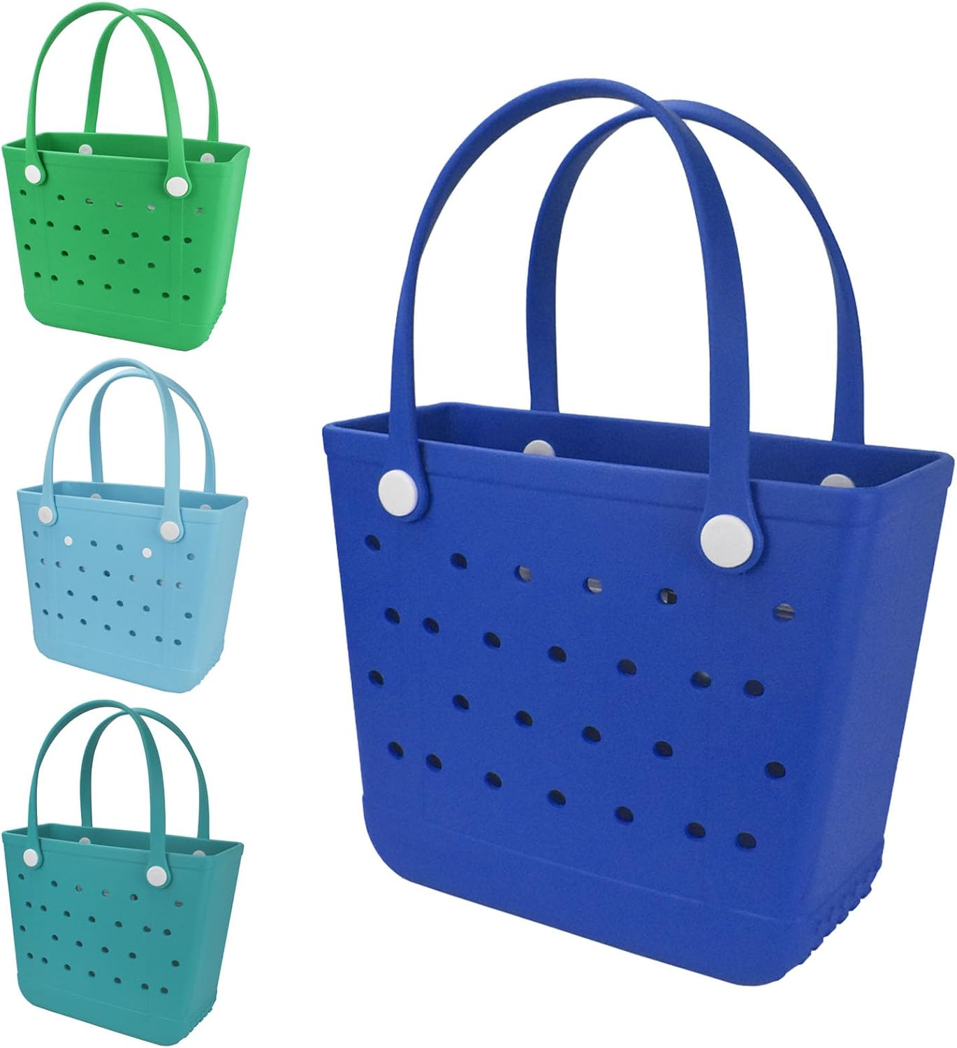 Medium Beach Bag, Waterproof Rubber Beach Bag, Washable Open Tote Bag Durable Tote Travel Bags for Outdoor Sport