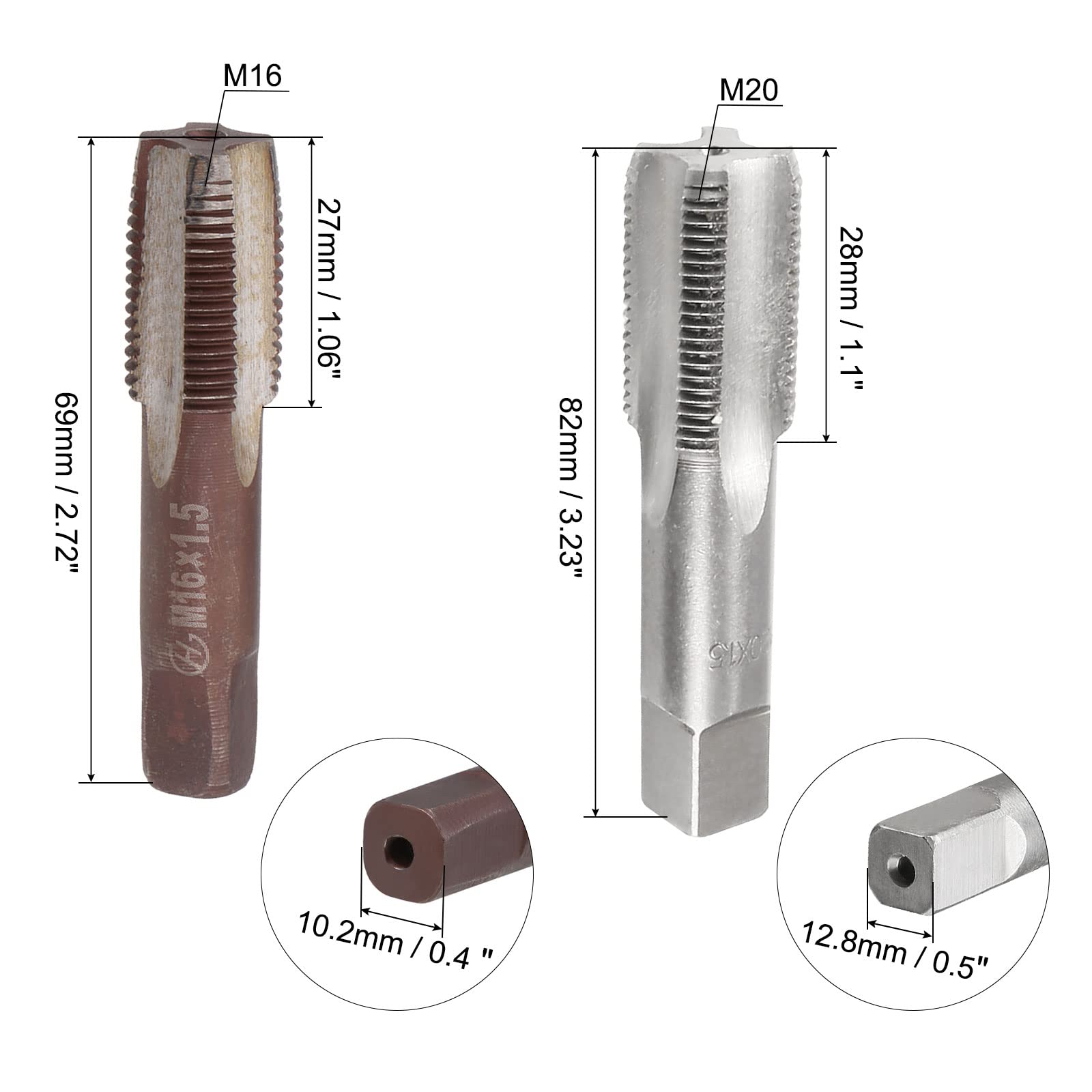 E559M8NO3 | Tarauds M8, Pas De 1.25mm, Grossier Métrique, Taraud D
