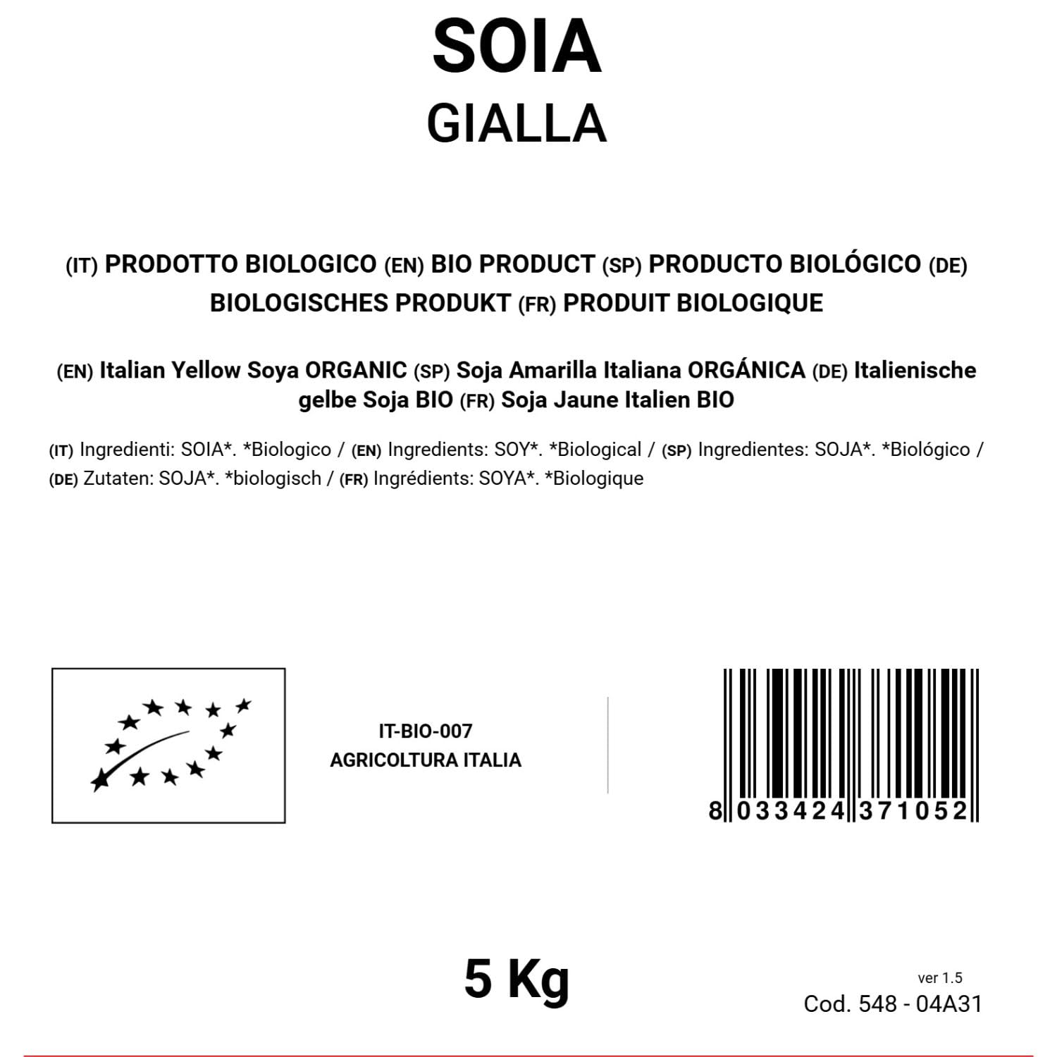 Soja Amarilla Italiana 5Kg Orgánica