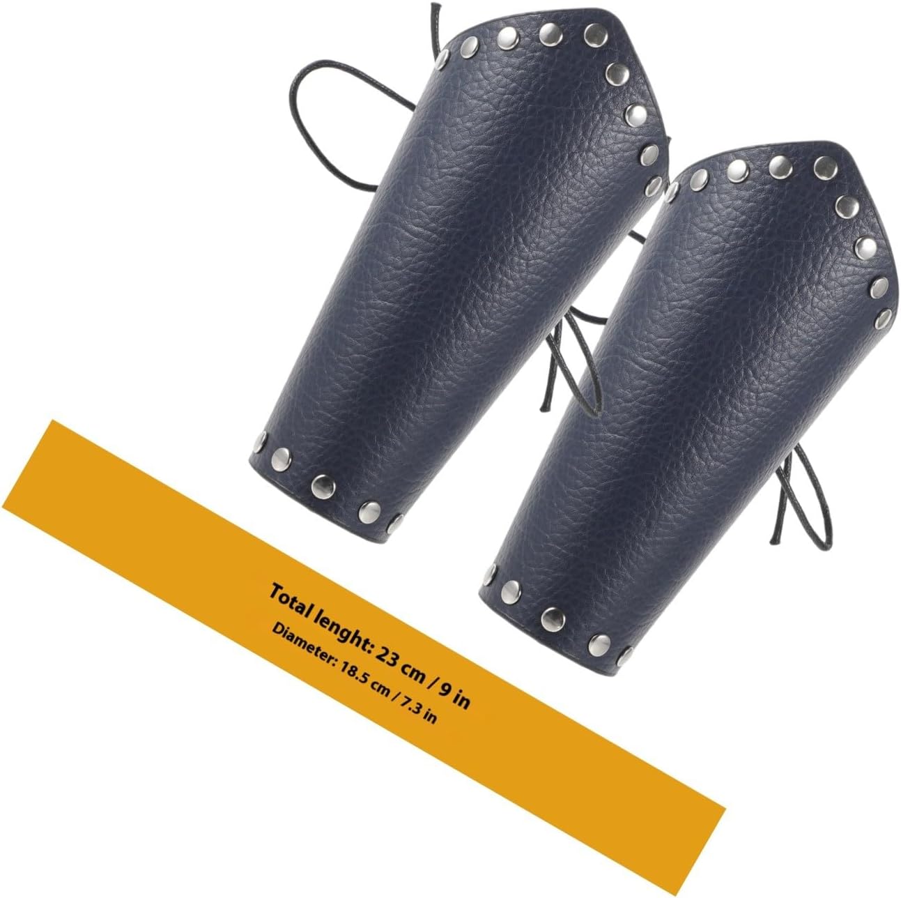 Adjustable Archery Arm Guard Pair Leather Forearm Protector Hunting Arm Guards Outdoor Sports Protective Sleeve in Dark Blue
