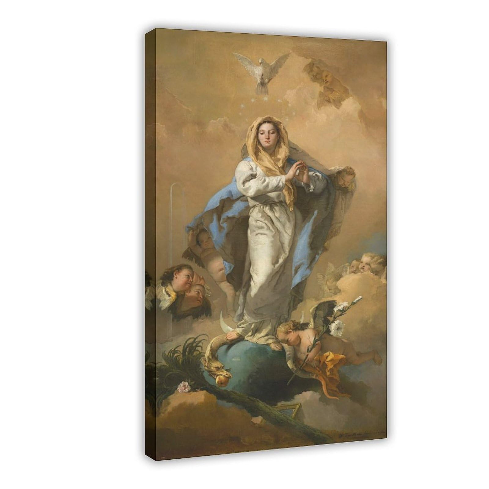 WCYB The Immaculate Conception by Giovanni Battista Tiepolo Posters Prints Canvas Deco Paintings Wall Art Hangable Frame 20" L X 30" W