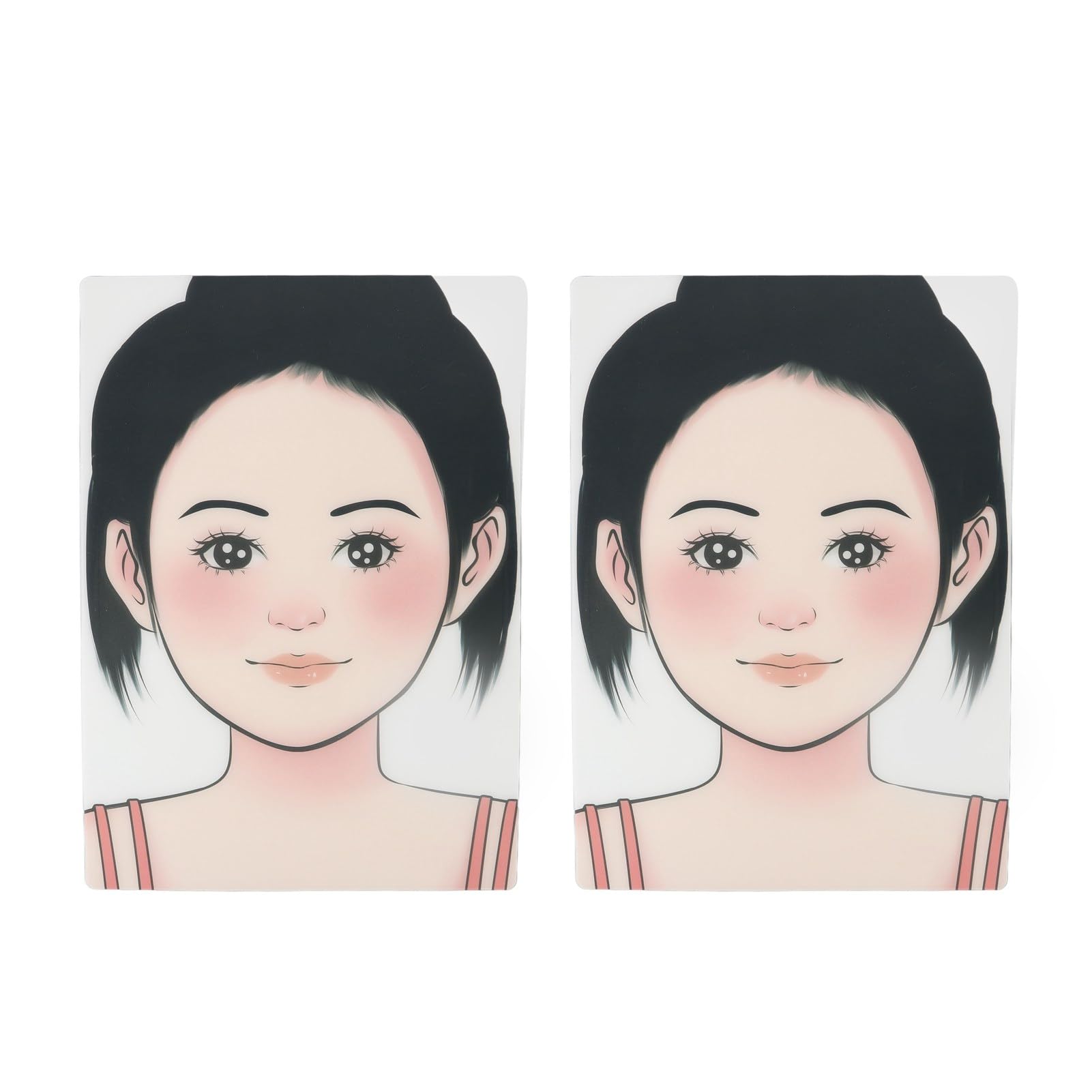 2PCS Face Painting Practice Board, Washable Reusable Makeup Face Painting Practice Template and Display Tool, Colored Makeup Template for Stage, Home Makeup Painting