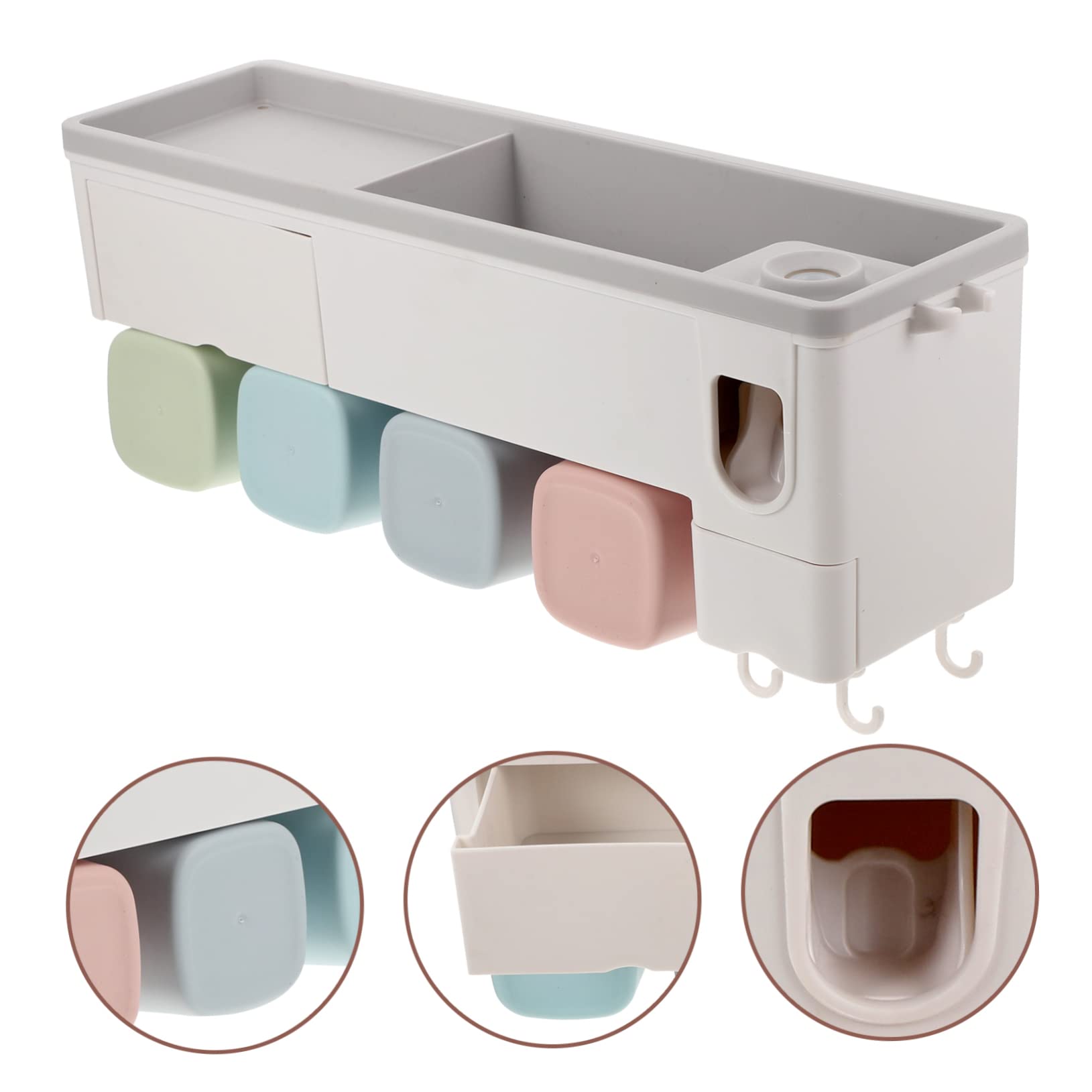 Juego de cepillo de dientes eléctrico y dispensador de pasta de dientes, para cepillos de dientes eléctricos y toallas, con soporte montado en la pared, estante de almacenamiento de baño de