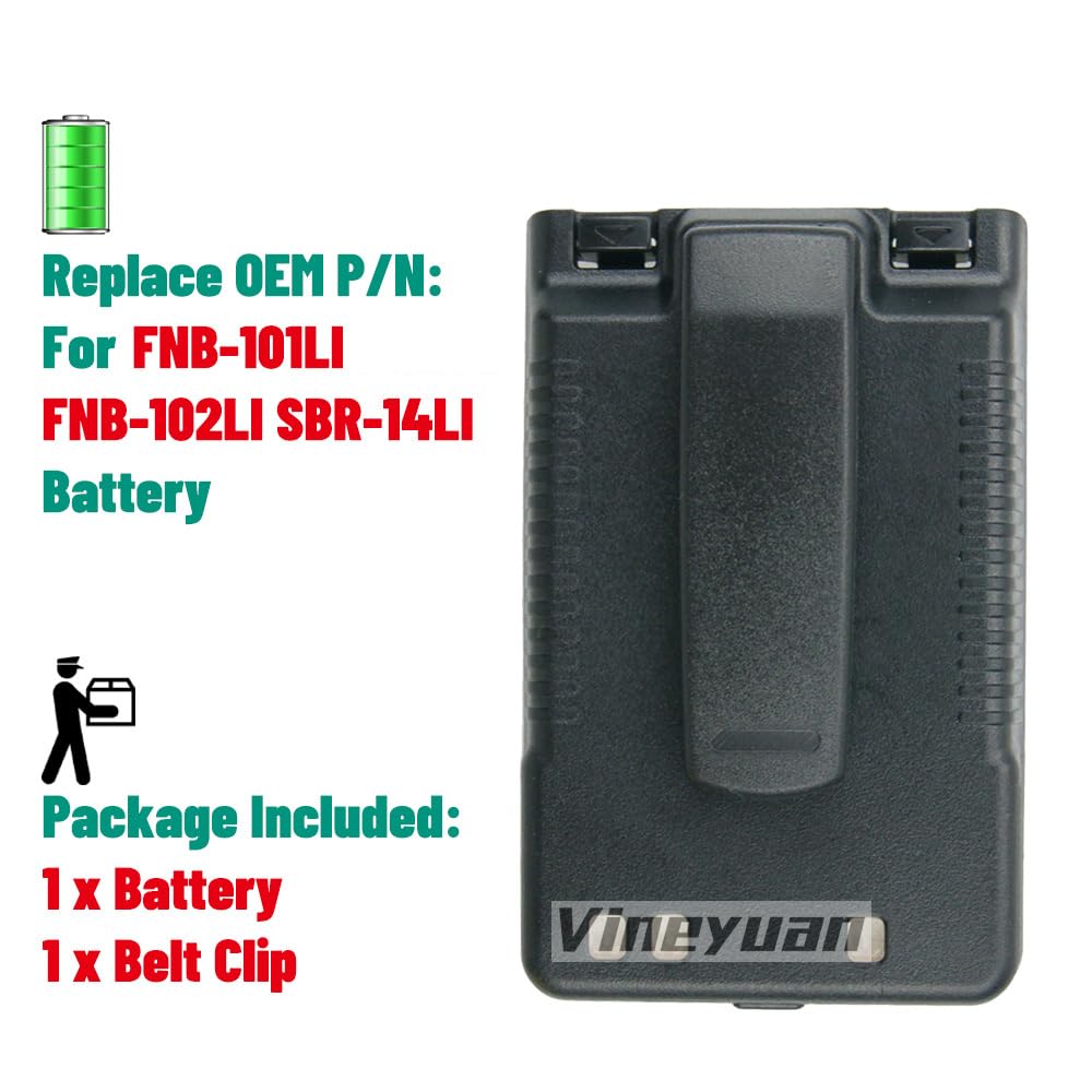Yaesu SBR-14LI - Batería de litio (2200 mAh, 2200 mAh, para Yaesu VX-8R, 8 GR FT-1DR FT1XD FT-2D Series Batería de repuesto