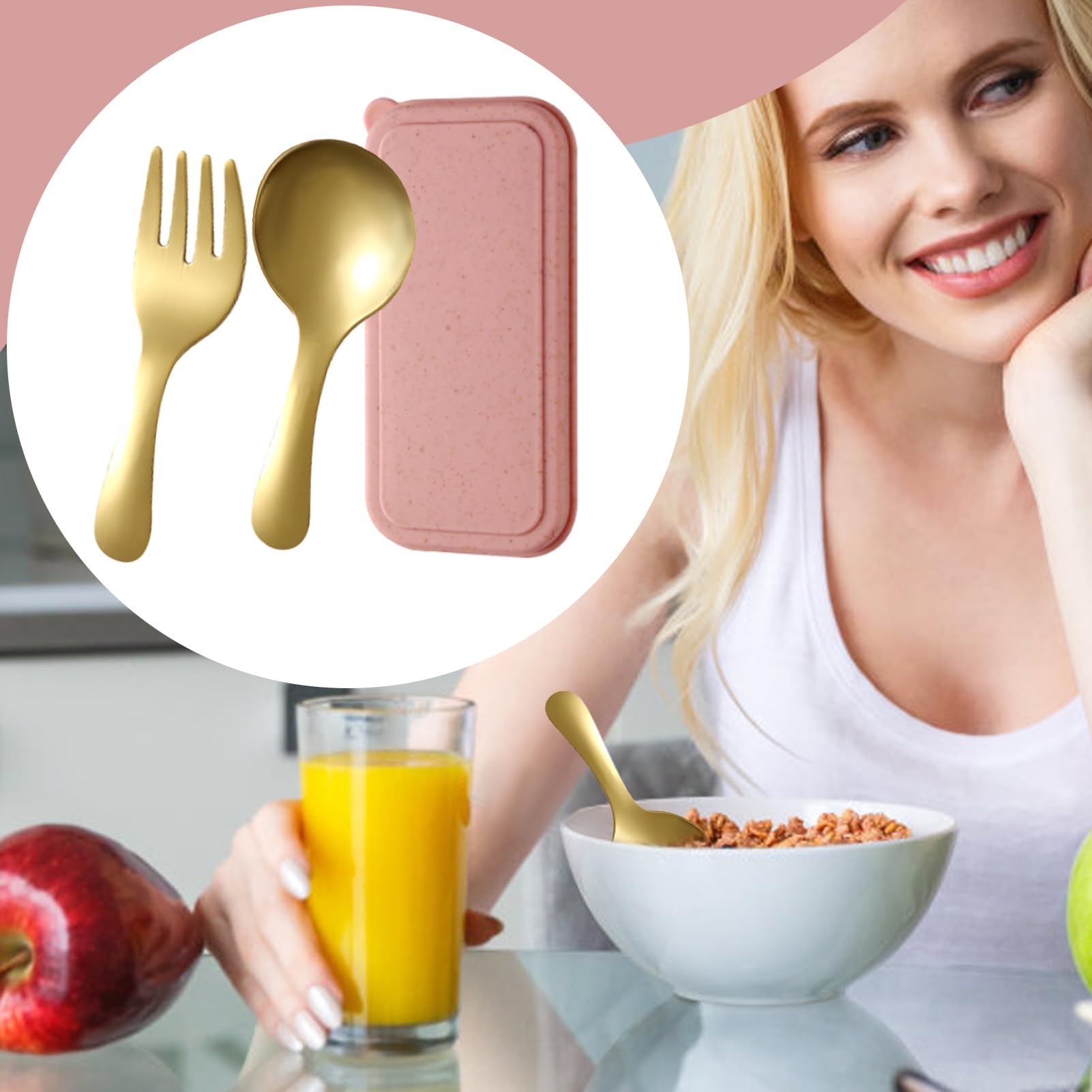 Löffel-Gabel-Set Besteck- und Geschirrkasten | Kleines Löffel Und Gabel Besteckset Für Reise Küche Camping Outdoor Picknick Mittagessen Kinder Erwachsene