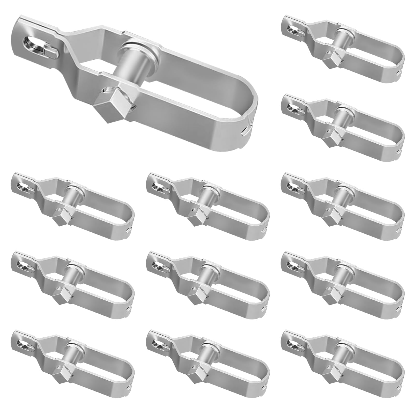 12 tenditori elettrici per recinzioni elettriche, resistenti, zincati, in linea, per cavi di tensionamento, fattorie, recinzioni, casa (90 mm)