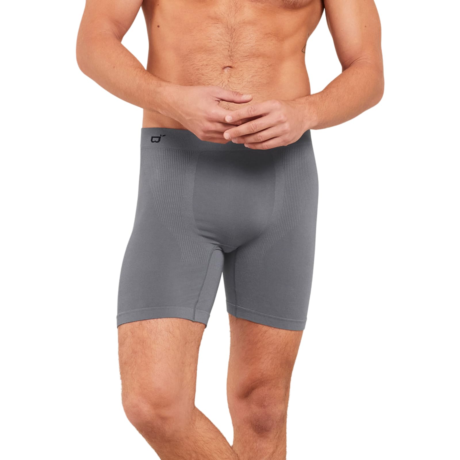 Boody Men's Grey | Original Long Boxers | Organic Bamboo Underwear | Seamless Boxer Shorts | | Medium | Single
