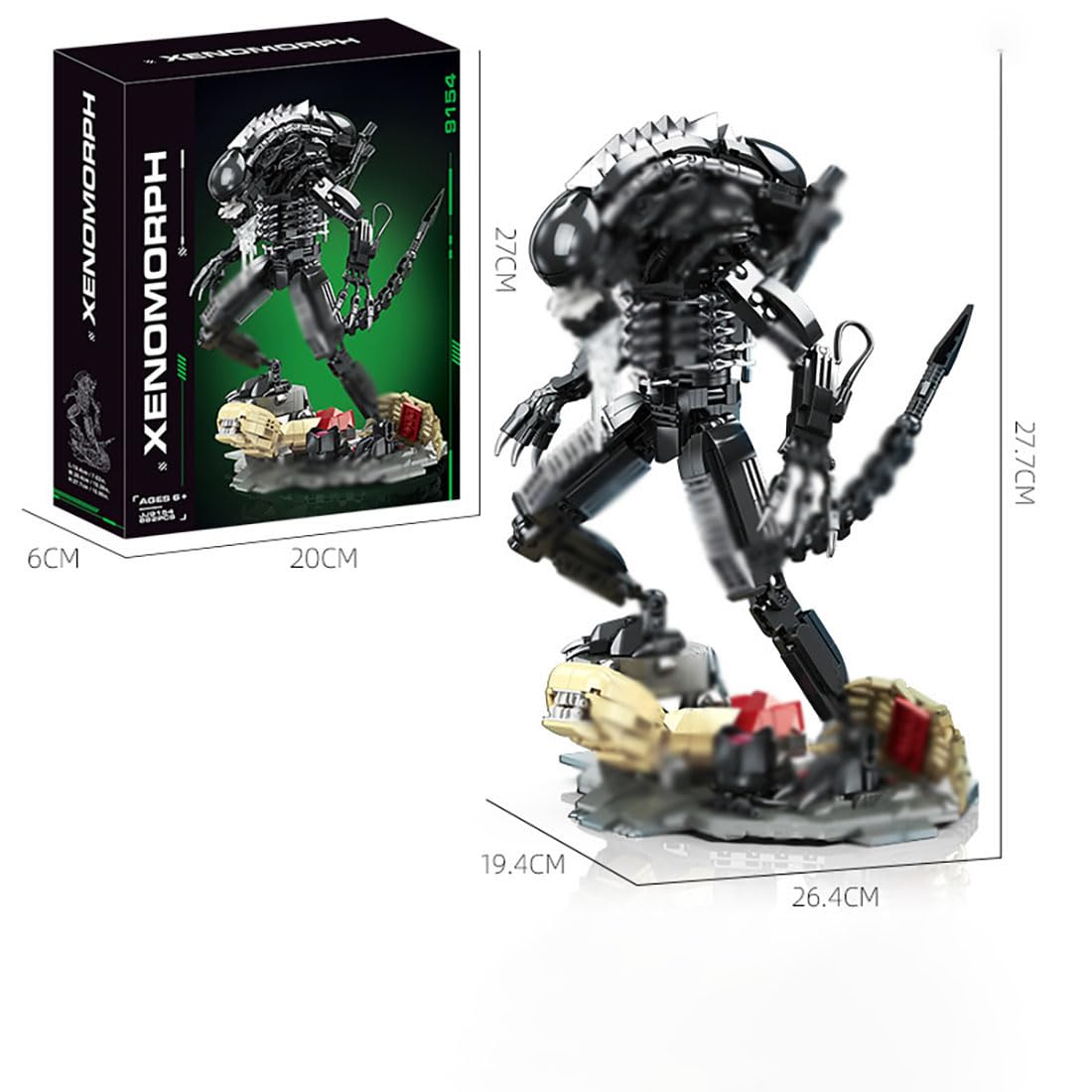 KeKeDuo Xenomo Modèle Jeu de Construction, 958+Pièces Monstres Extraterrestres Maquette Blocs de Construction MOC Action Figure Compatible avec Les Grandes Marques