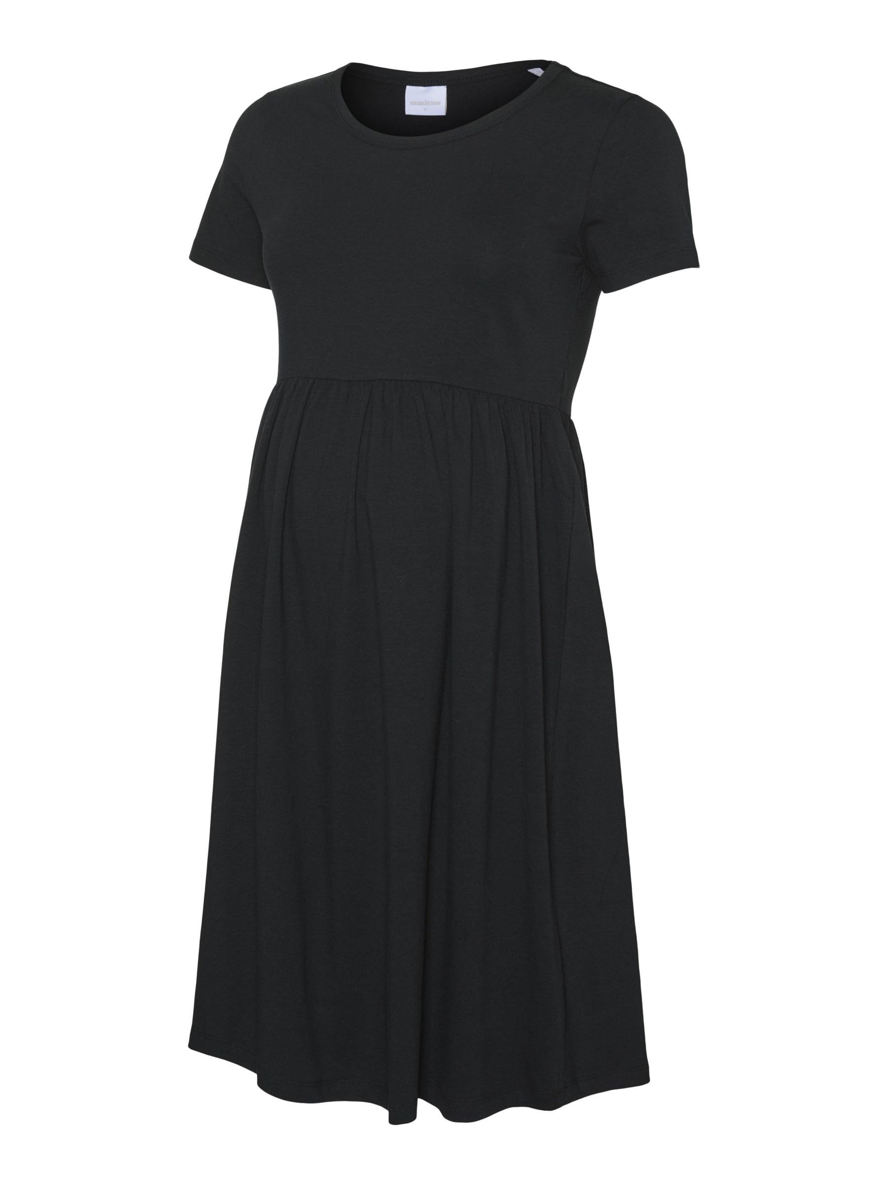 Mama.licious Mlmia SS JRS Abk Skater Dress Noos, Black, S