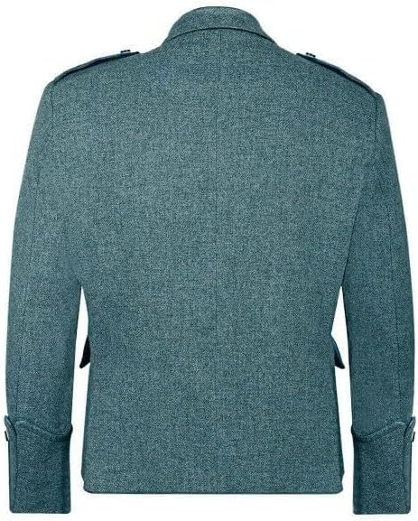 Men’s Green Tweed Argyle Kilt Jacket with 5 Button Vest Scottish Wedding Dress Argyll Jacket with Waistcoat2