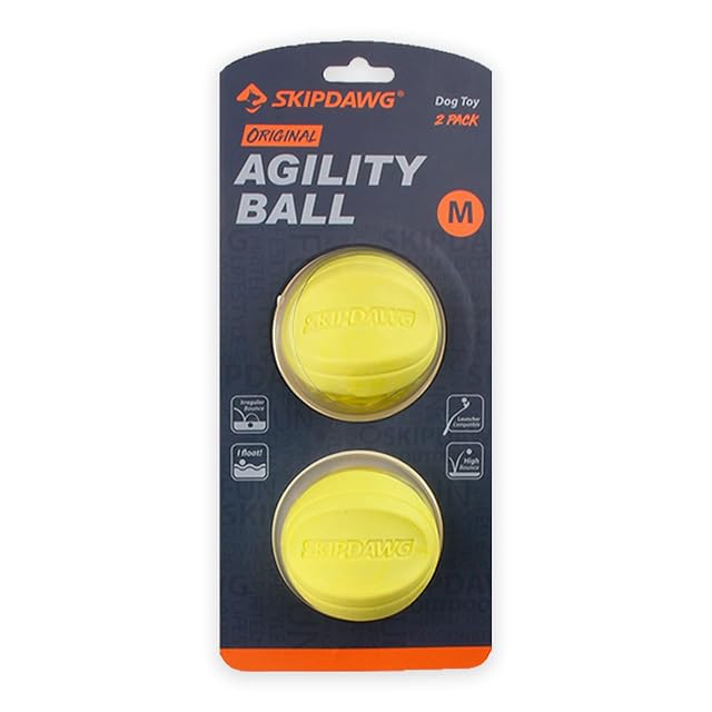 SKIPDAWG Pelota de agilidad para perros de TPR resistente, salta bien, muy buena para tirachinas [juego de 2]