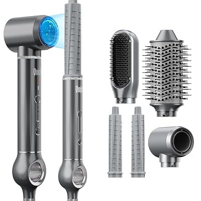 Quico 5 in 1 Blow Dryer Brush Set, Hot Hair Styler with Rotating Curling