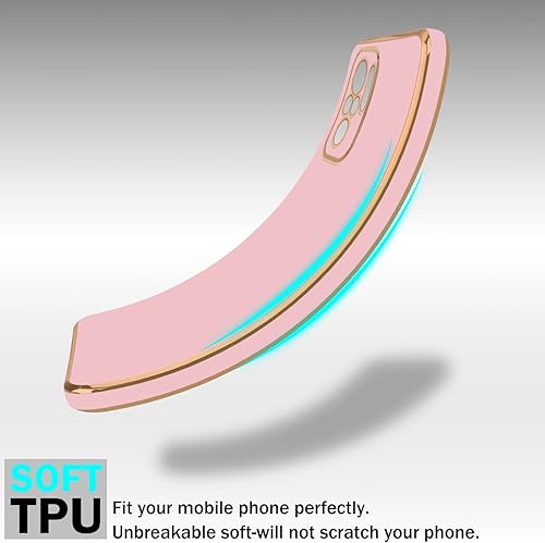 Miniatura 7 de Cadorabo Funda puede usarse con Xiaomi RedMi NOTE 10 4GRedMi NOTE 10S en Glossy Pink - Gold - Funda protectora de silicona TPU flexible y con