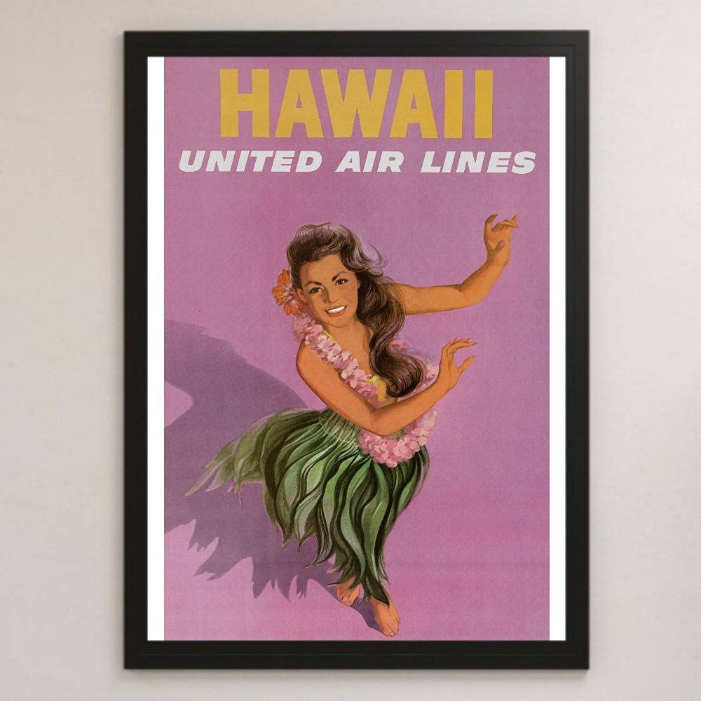 HAWAII ハワイ エアライン広告 イラスト アート 光沢 ポスター A3 バー