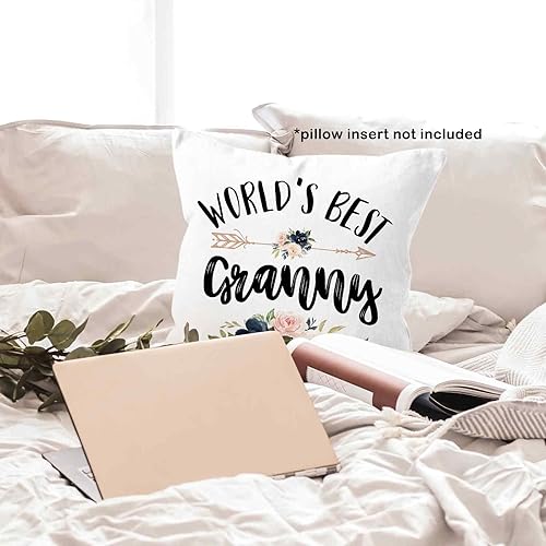 Miniatura 4 de World's Best - Funda de almohada de 18 x 18 pulgadas, funda de almohada de cumpleaños para abuela, decoración cuadrada para el hogar, dormitorio,