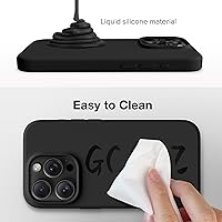 Vista 3 de GONEZ Funda de silicona para iPhone 15 Pro Max, compatible con Magsafe, protector de cámara + protector de pantalla, forro de microfibra suave Negro