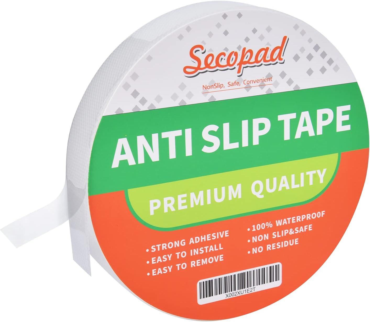 Anti Slip Tape, Clear Non-Slip Traction Grip Tape for Stairs, Bathtubs, Pools, Boats, 1In x 38Ft Transparent Waterproof Adhesive Staircase Step Treads, Soft, Comfortable for Bare Feet