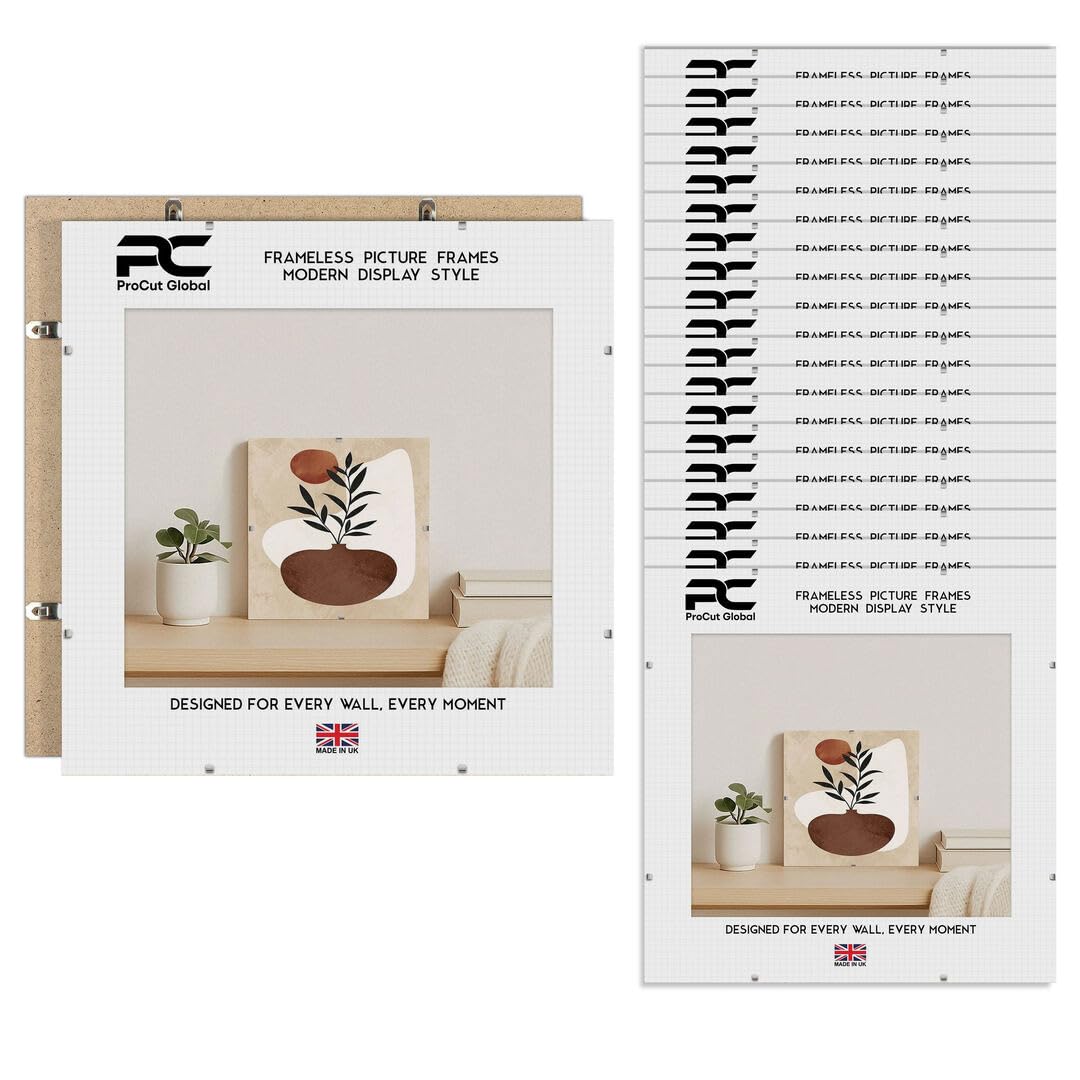 Procut Global 17X17 Clip Frames (Pack of 20) – Frameless Perspex Wall-Mount Display for Posters, Pictures, Photos & Certificates – Lightweight & Shatterproof – Available in Sizes and Sets — image 1