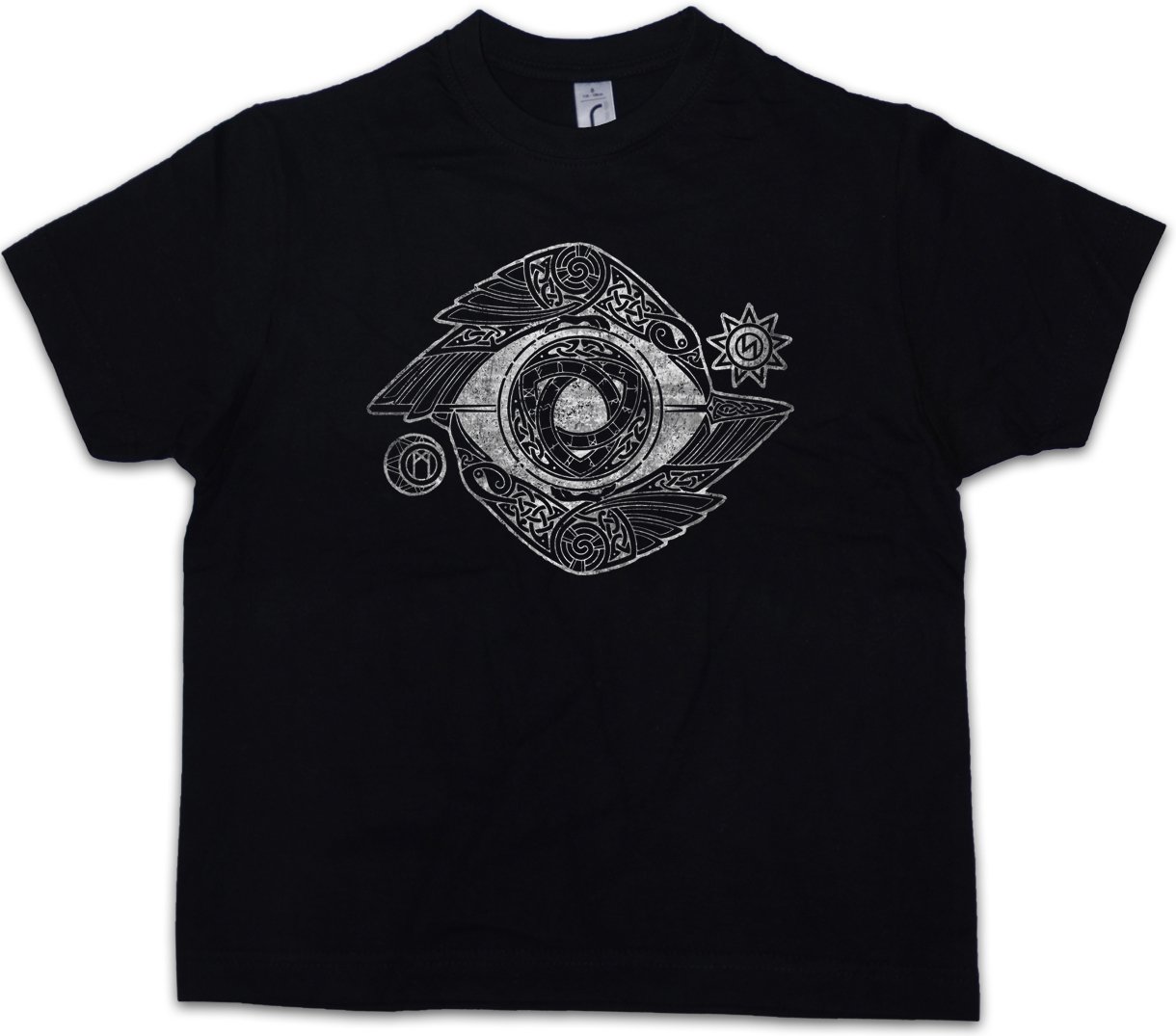 Urban Backwoods Boys Black Odin Eye Kids Children T-Shirt Size 8 Years
