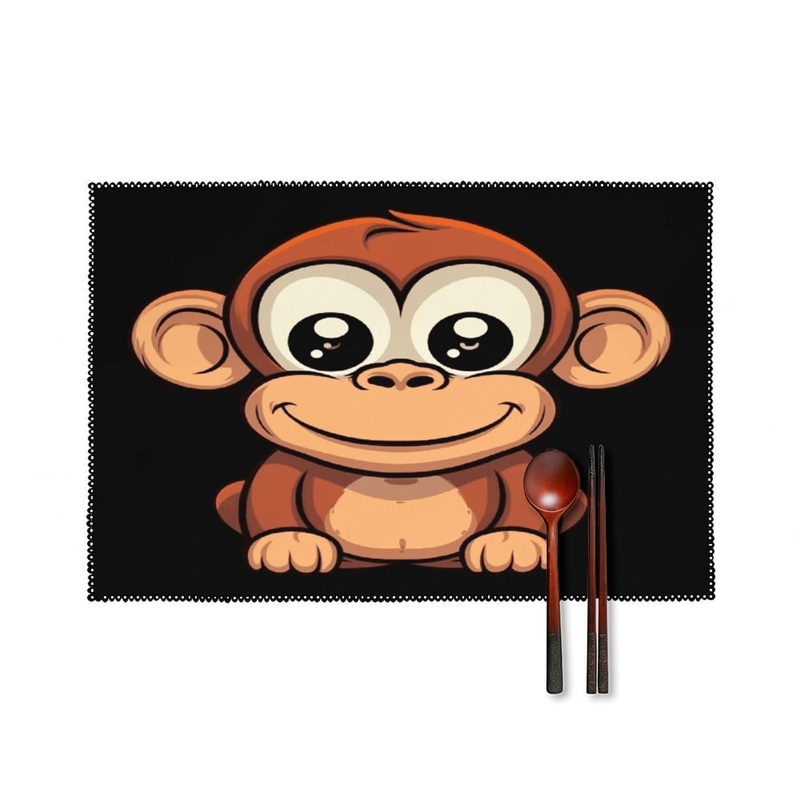 Fodpand Style Cartoon Monkey Placemats Set Of 4 Place Mats Table Mats