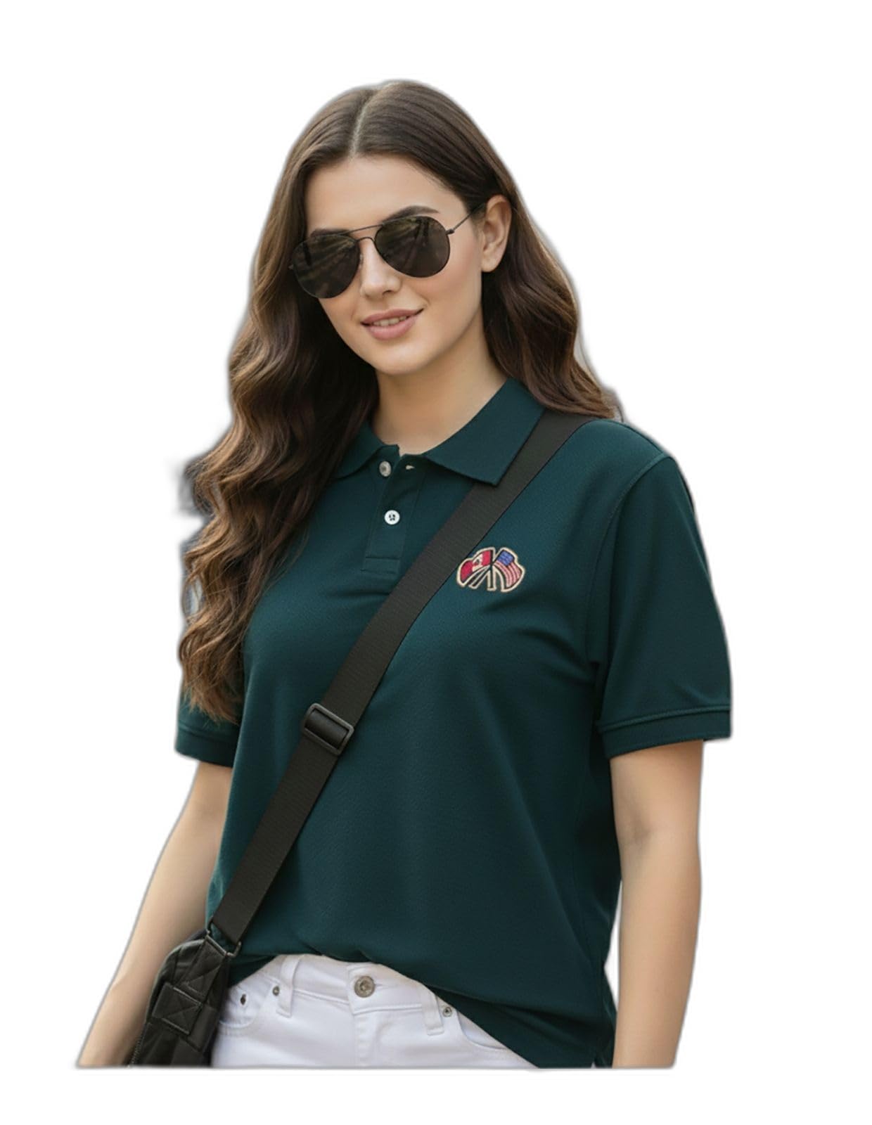 ain6 Merriment Solid Women Polo Neck Dark Green T-Shirt (BR1003-BGREEN_XXL)_PT-picture-55