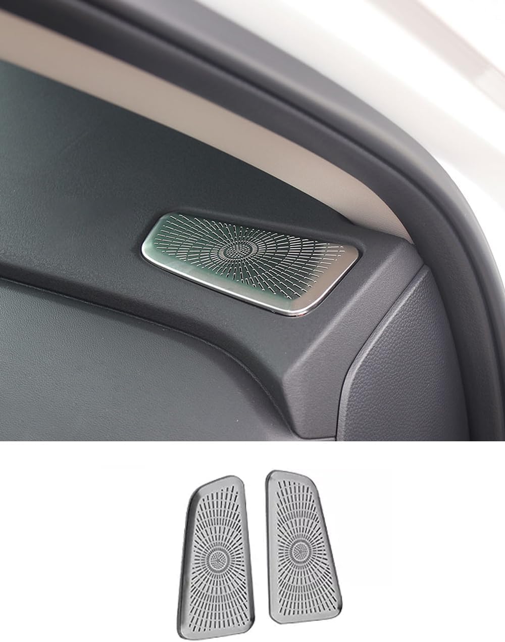 Automobile Accessories Front Panel Left and Right Air Vent Dustproof Speaker Grille Covers for Honda Accord 11th Gen 2023 2024 (Black) Stainless Steel 2PCS