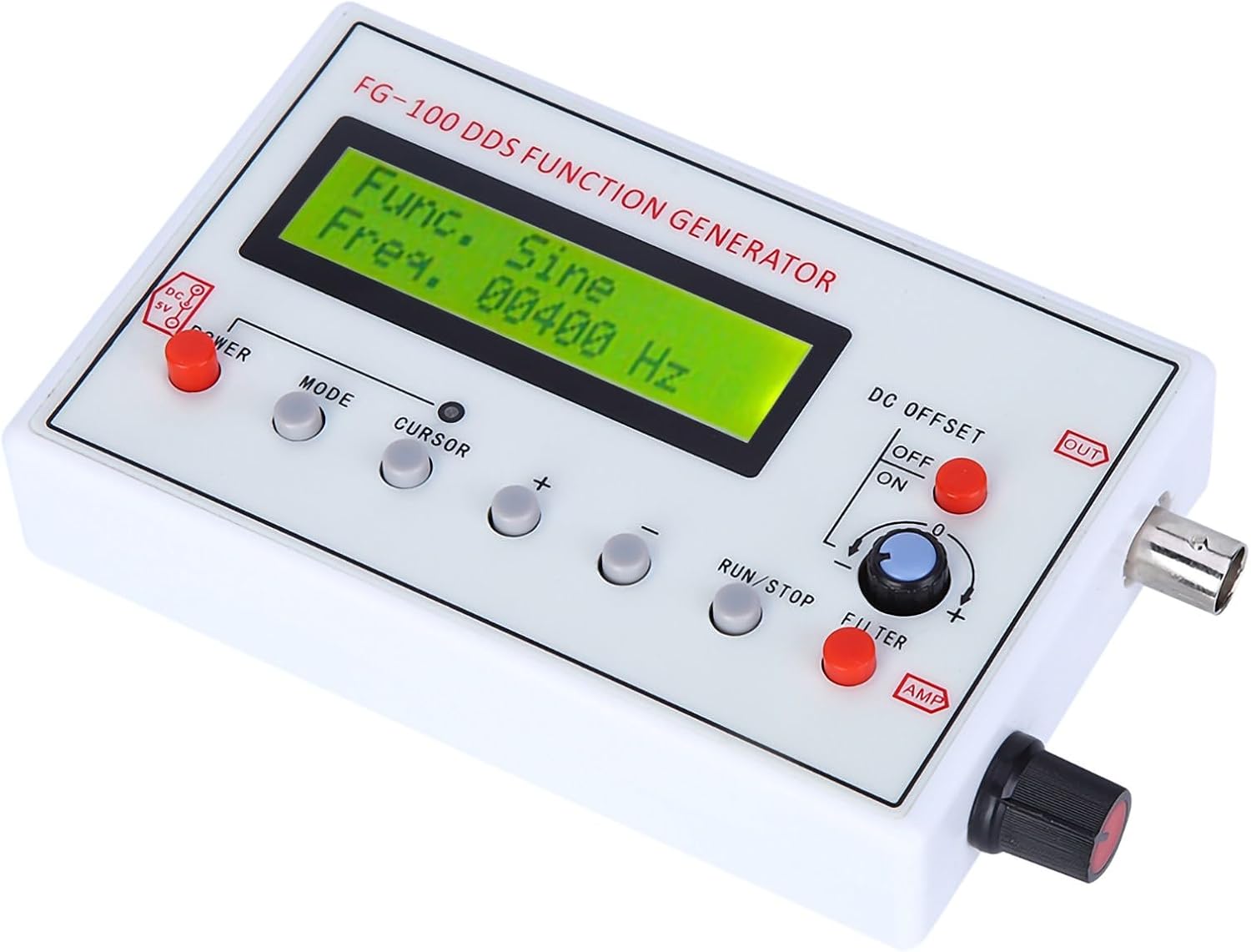 Eujgoov DDS Function Generator 1Hz-500kHz Frequency Generator with Sine Wave Multi Waveform Output for Electronic Testing