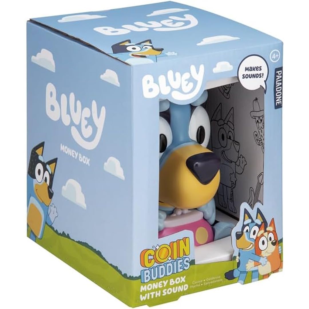 Paladone - Hucha con Sonido para niños a Pilas de Bluey con Licencia Oficial del Programa de televisión, Forma interactiva de Ahorrar