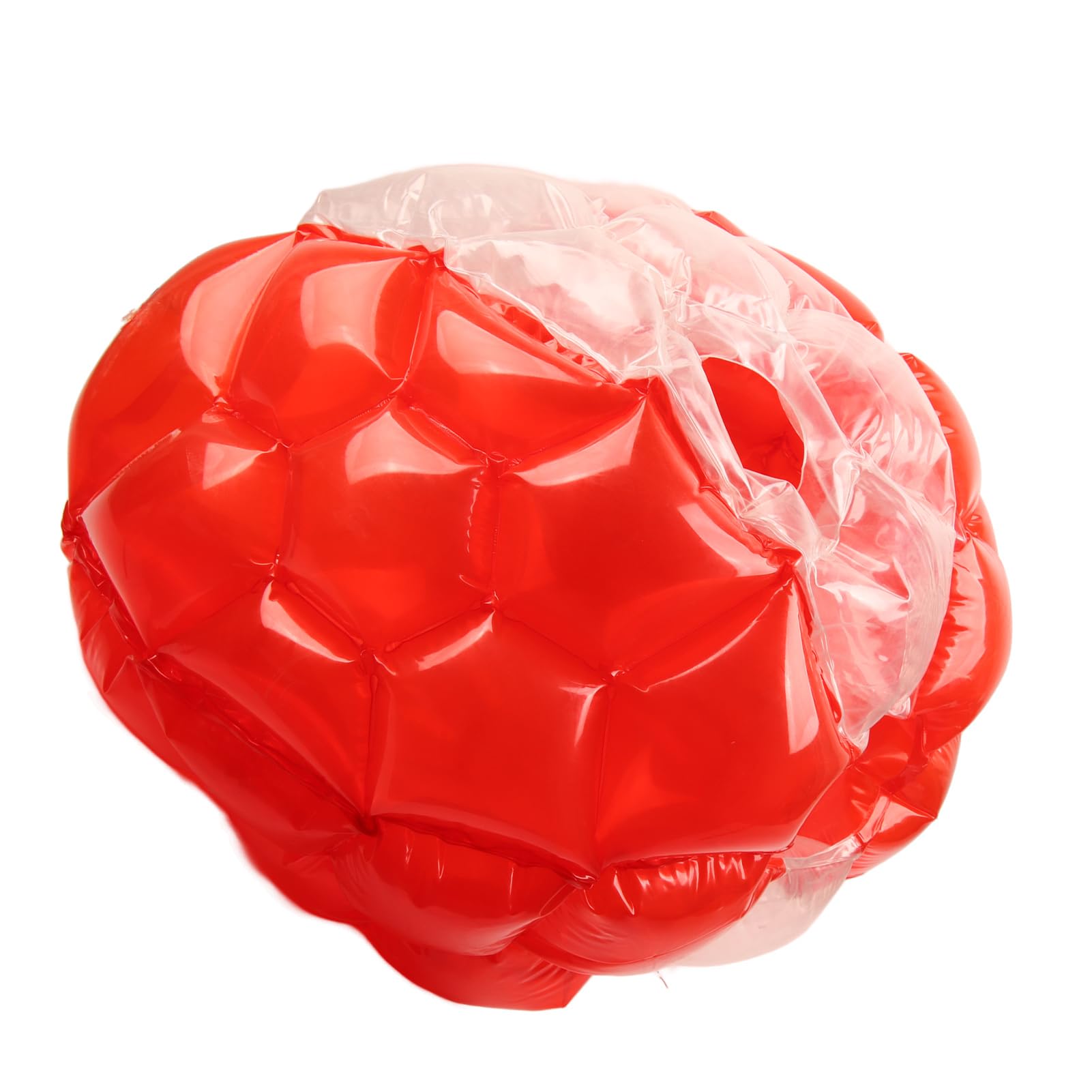 Aufblasbarer Bump-Ball, menschlicher Kollisions-Blasen-Hüpfball, PVC-Körperblasenball für Outdoor-Spiele und Partys, inklusive Reparaturflicken, 90 x 80 cm für Kinder und (Rot Transparent)